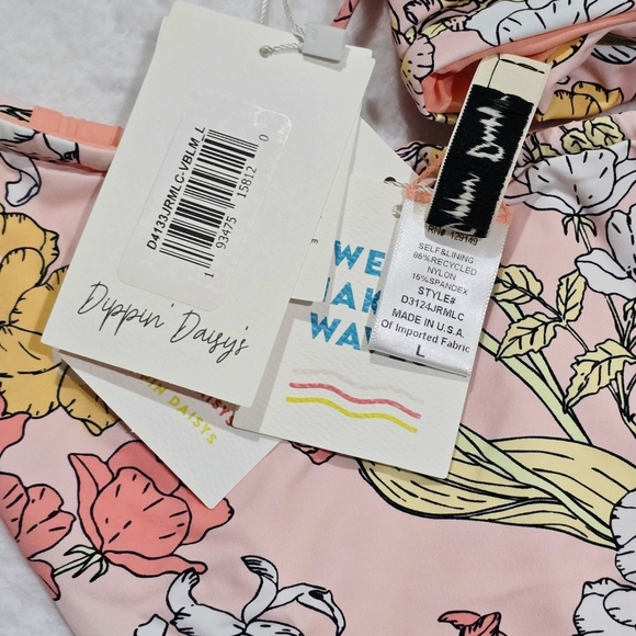 Dippin' Daisy's Bikini Set ✦ Vintage Bloom Floral Bandeau ✦ Eco Cheeky Bottoms L - Picture 8 of 12